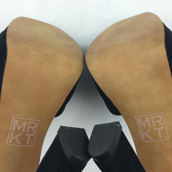 MRKT Black Platform Peep Toe Heels Aliya Size 7 - Picture 2 of 10